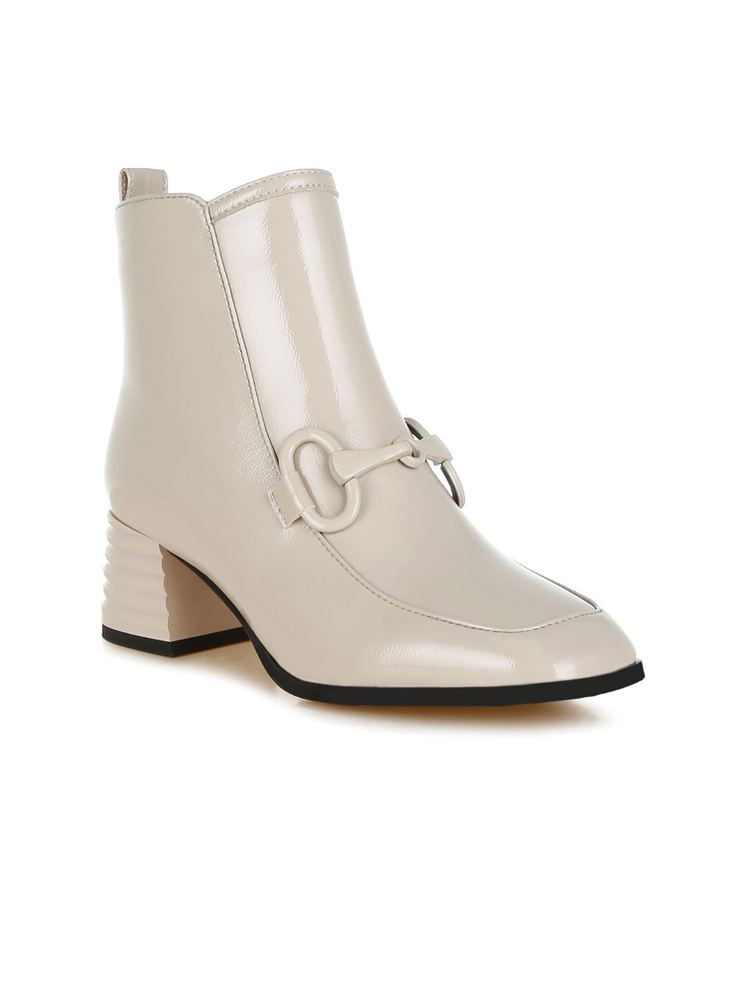 London Rag Women Textured Block Heel Ankle Boots