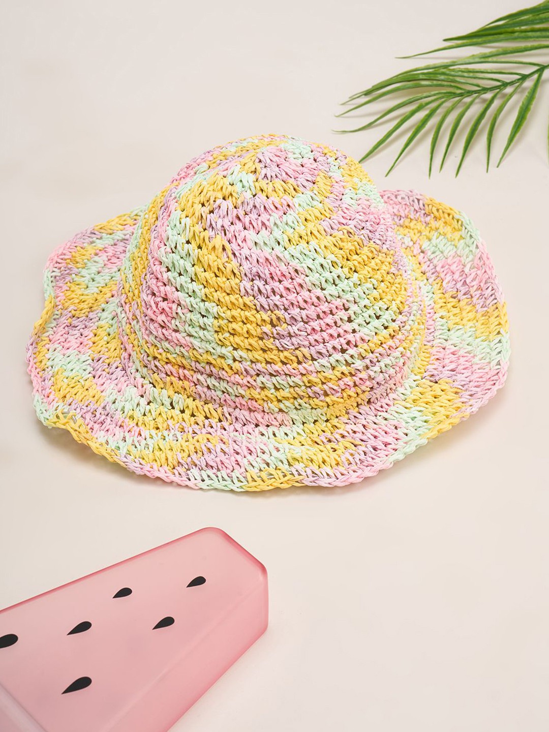 Pantaloons Junior Girls Pink Self Design Sun Hat