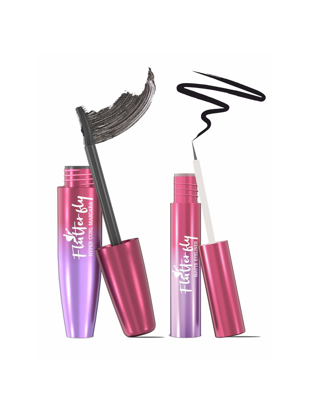 GLAM21 Set Of 2 Flutterfly Matte Eyeliner 3ml & Flutterfly Hyper Curl Mascara-10ml