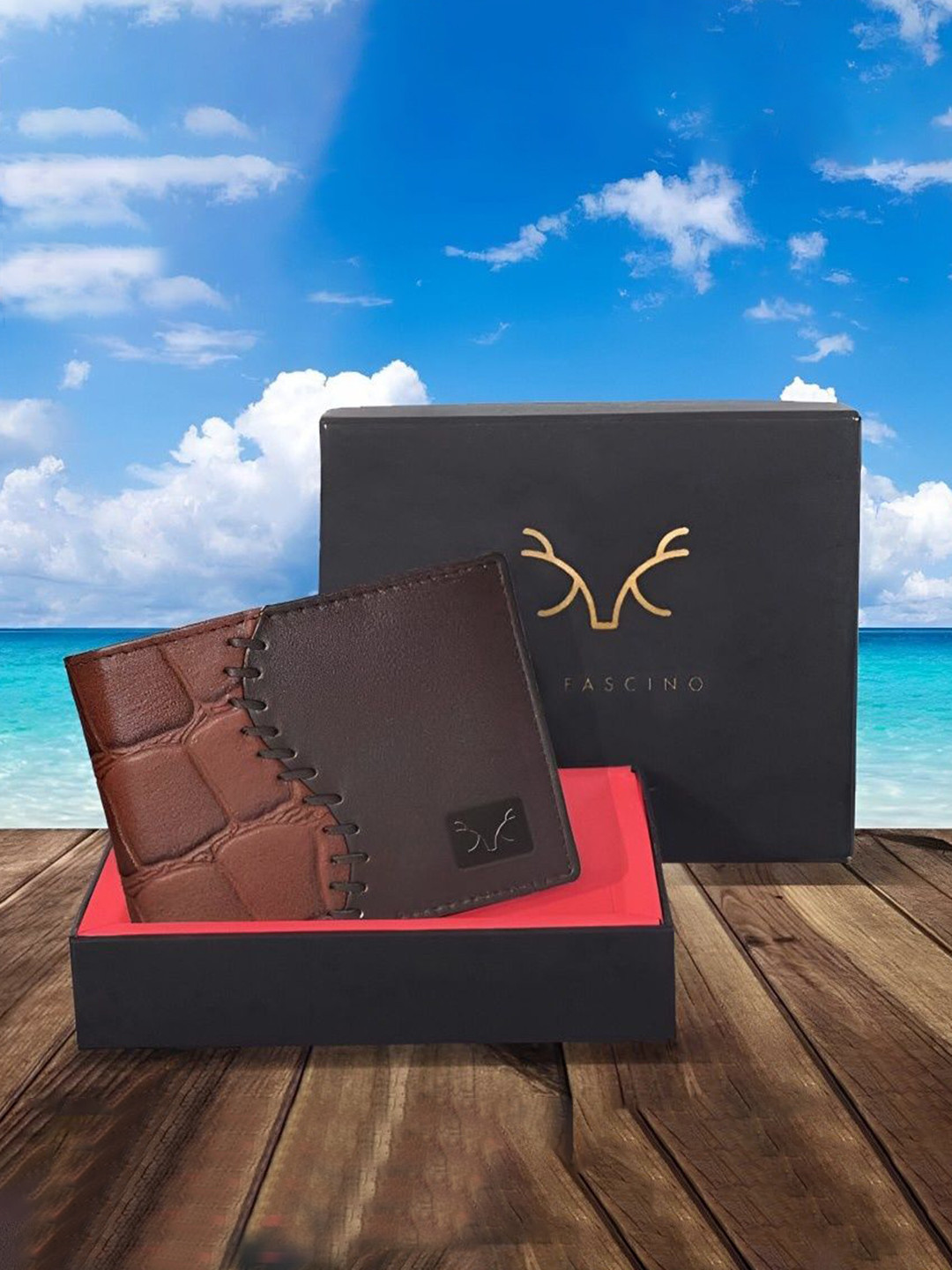 Al Fascino Men Colourblocked Leather Two Fold Wallet