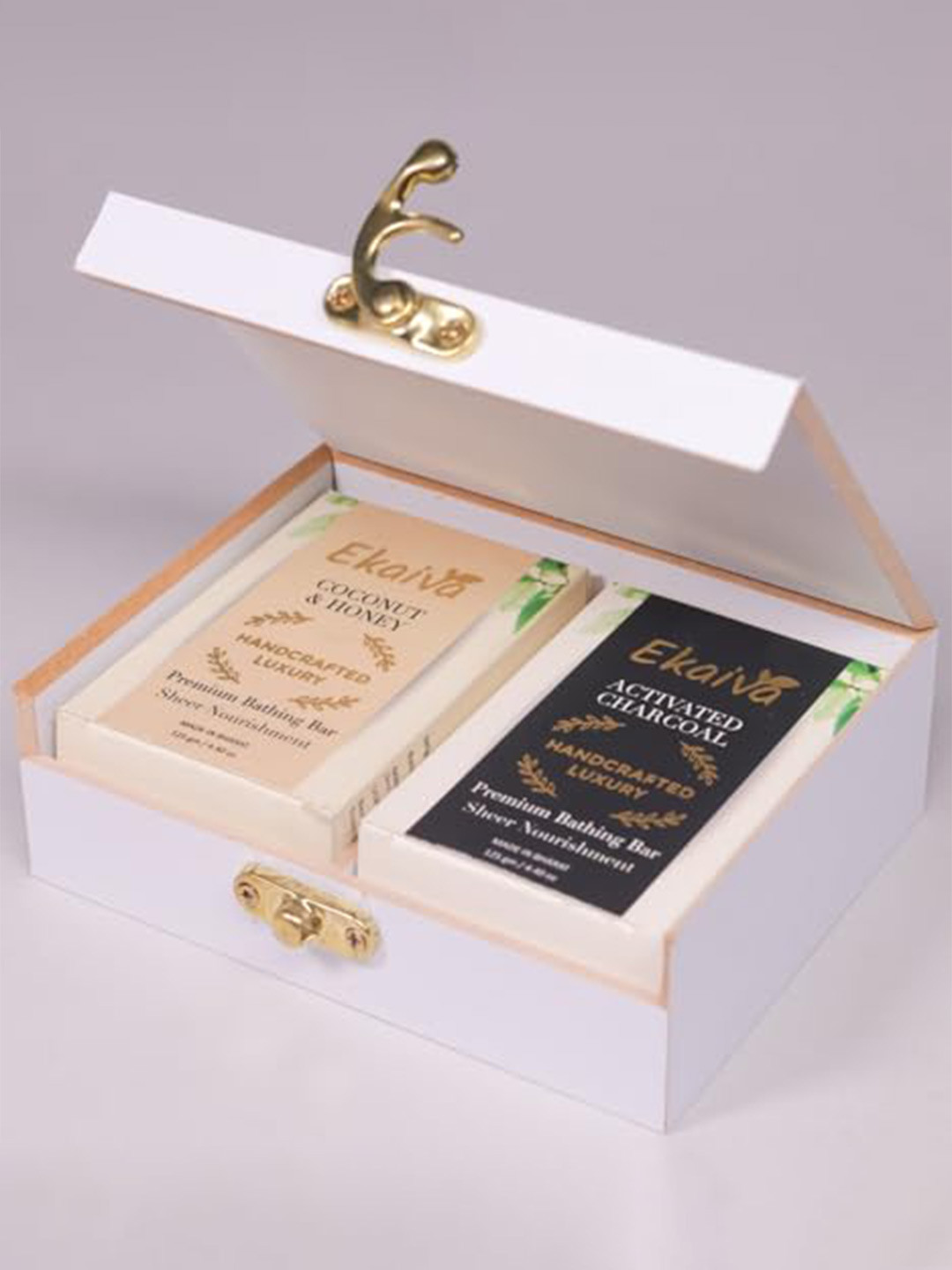 EKAIVA ORGANICS Set OF 2 Activated Charcoal & Coconut Honey Bars With Gift Box 125 g Each