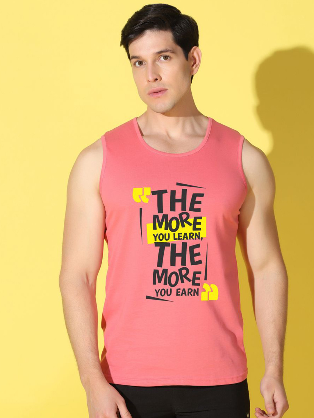 WOOSTRO Printed Gym Innerwear Vest VWS26 MORE PEACH
