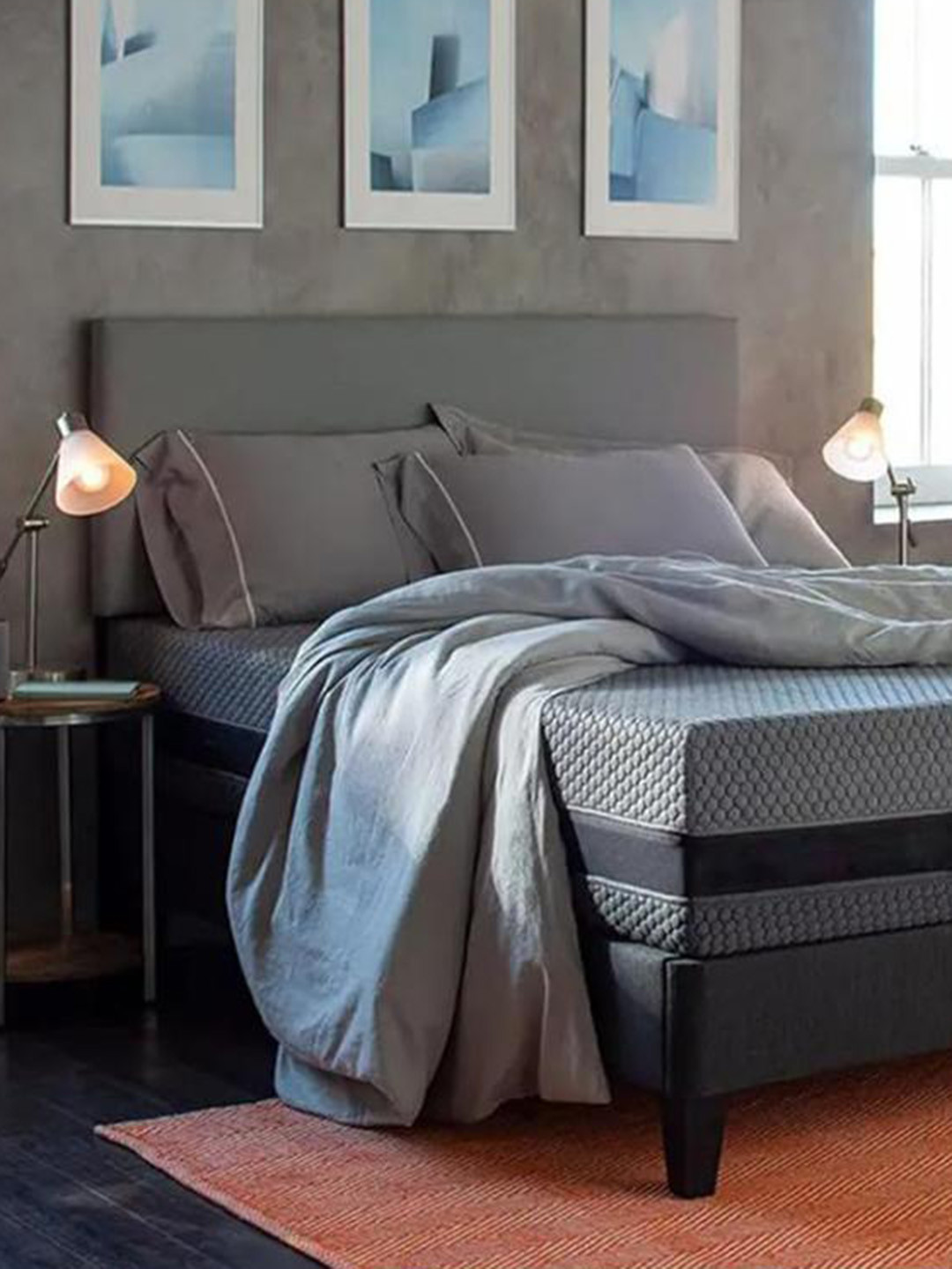 Torque Grey & Black Quilted Durasleep 3-Layer Rebonded Double Foam Mattress