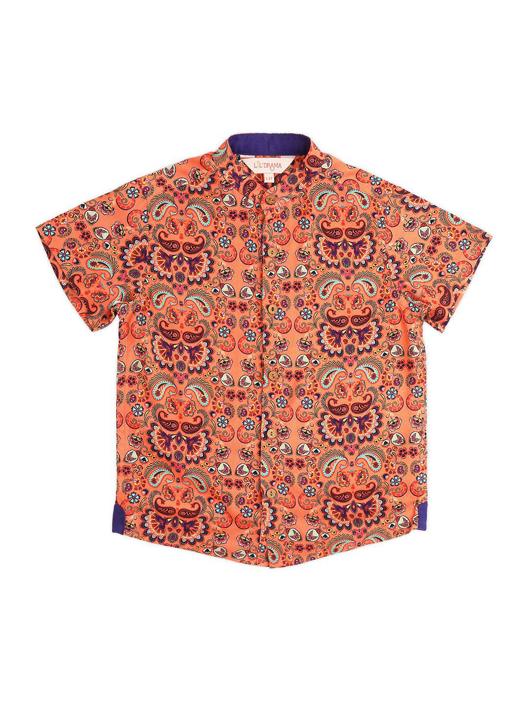 LIL DRAMA Boys Classic Opaque Printed Casual Shirt