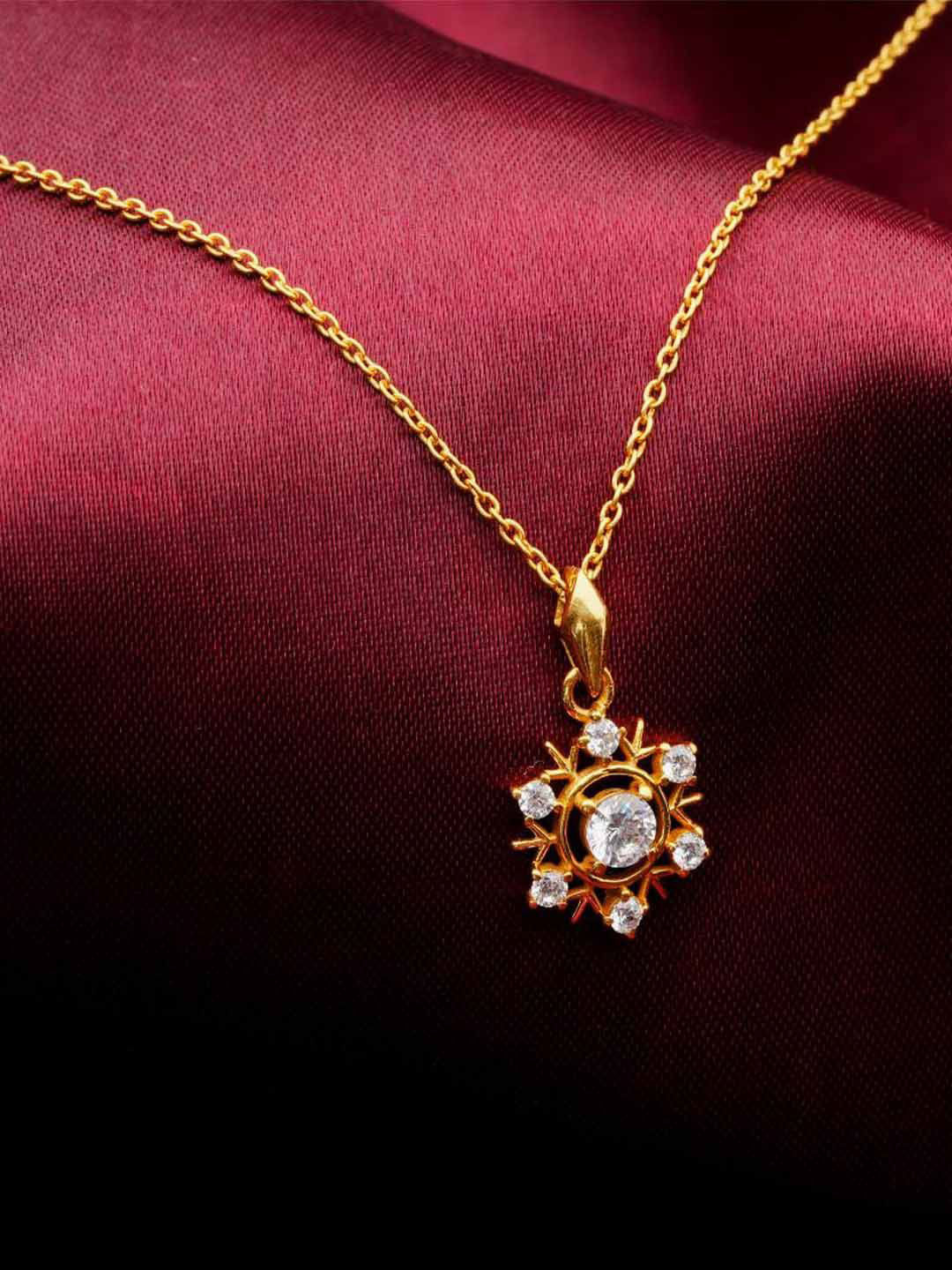 Soraya Luxe 18K Gold Plated 925 Sterling Silver Blossom Glow Pendant Necklace With Chain