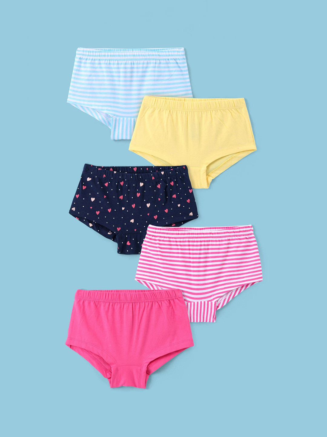 Honeyhap Pack Of 5 Printed Cotton Mid-Rise Bloomers 18044454