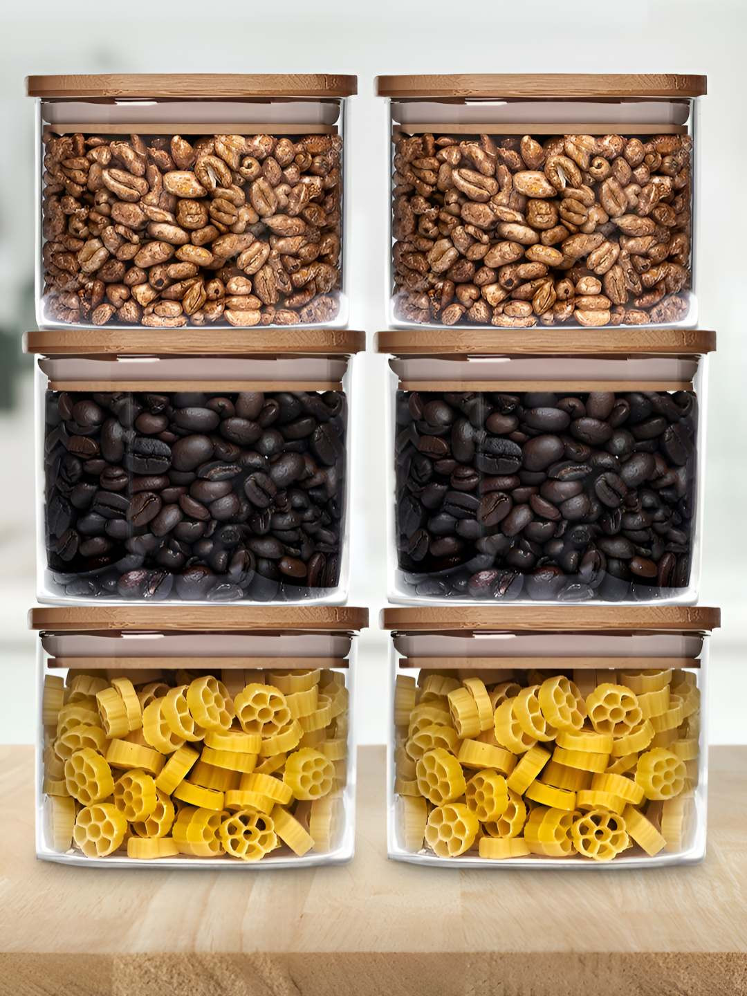 Allo Gjb630S Transparent Glass Air Tight 6 Piece Clip-On Canister-300ml