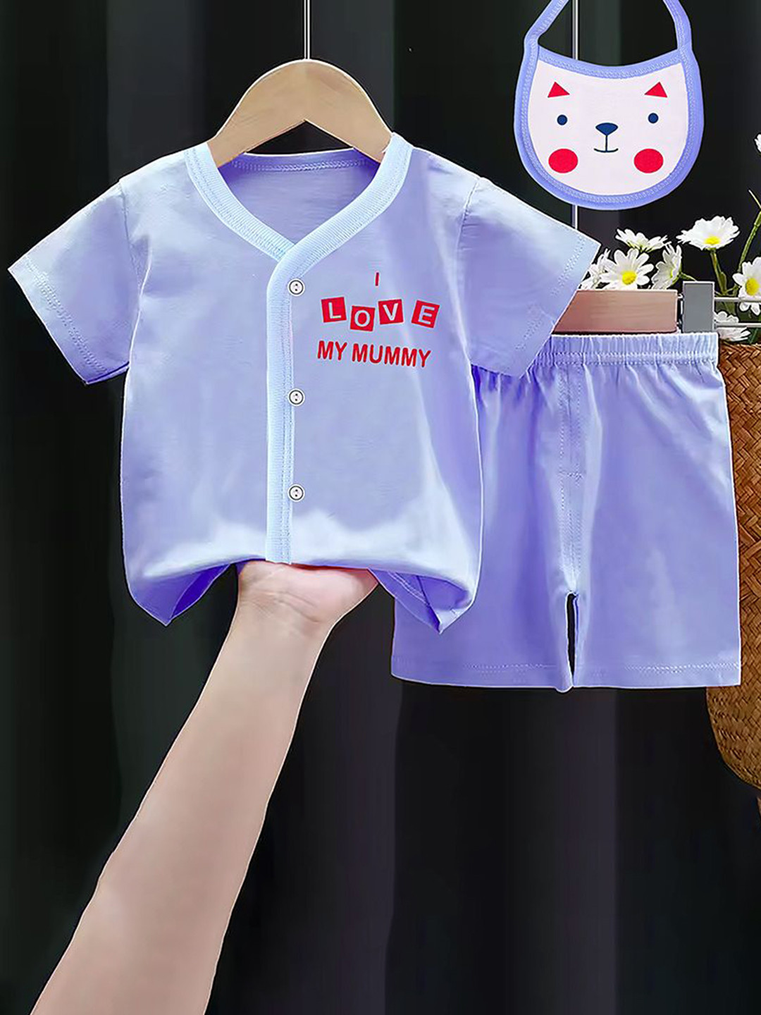 Fancy Walas Infants 3-Pcs Printed Pure Cotton Baby Apparel Gift Set