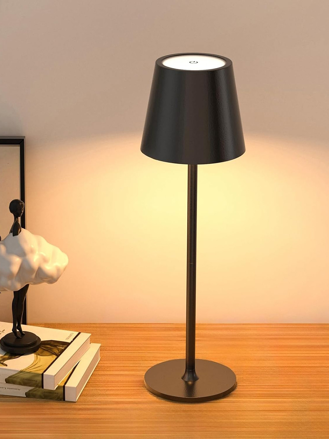 DWIZA ENTERPRISE Warm Yellow Aluminium Frustum Solid Cordless Electrical Table Lamps