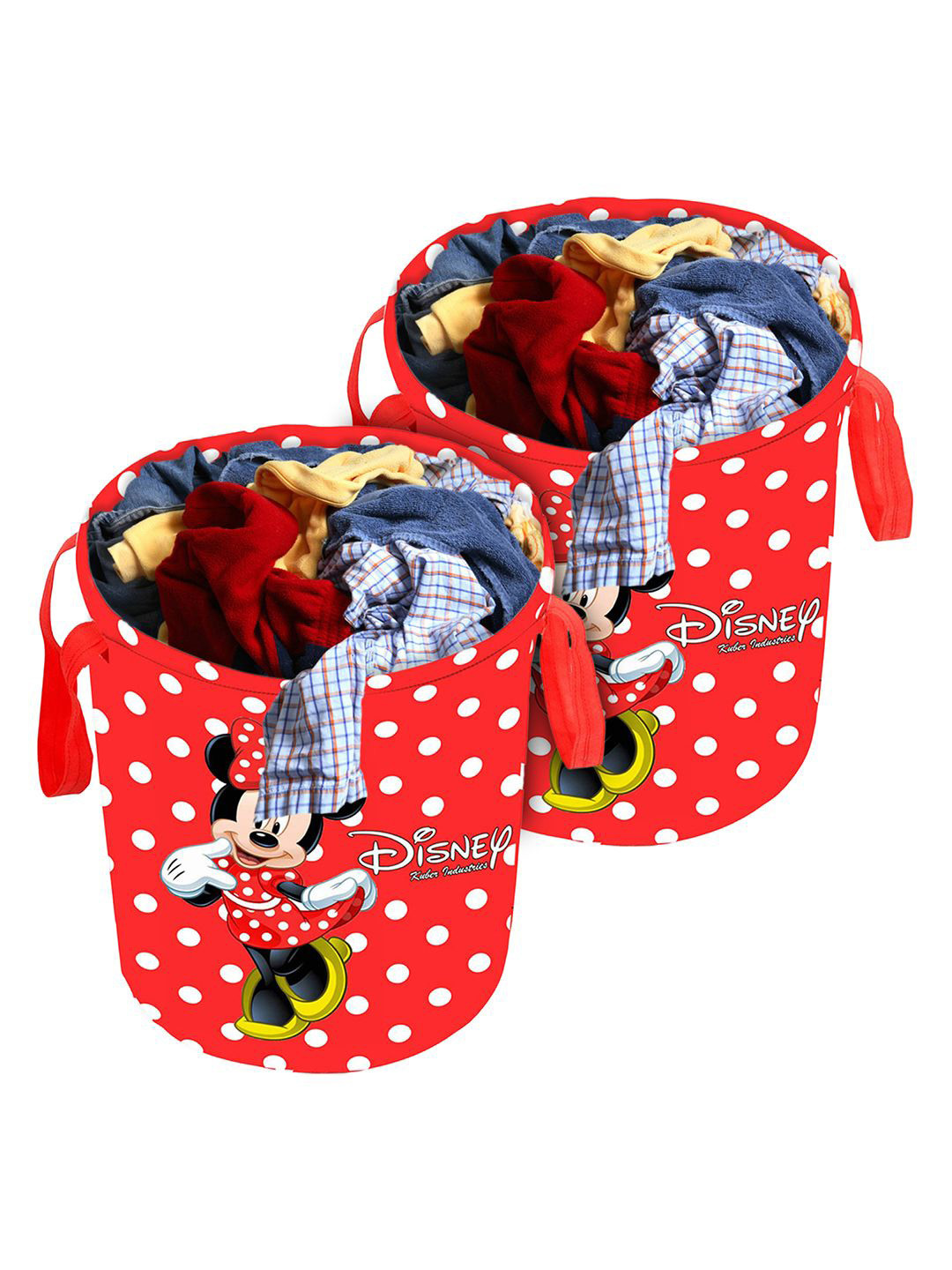 Kuber Industries Red Printed LaundryBag45L