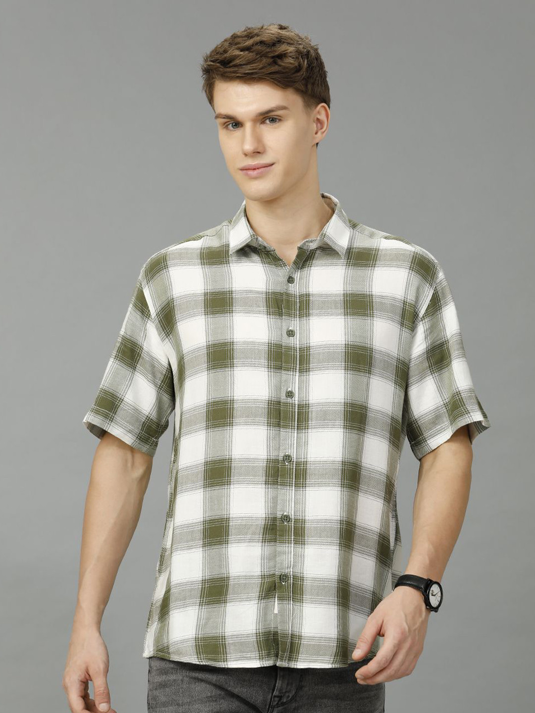 Voi Jeans Buffalo Checked Opaque Boxy Fit Casual Shirt