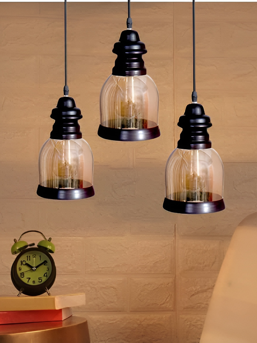 GAUVIK Black Glass Ceiling Lamp
