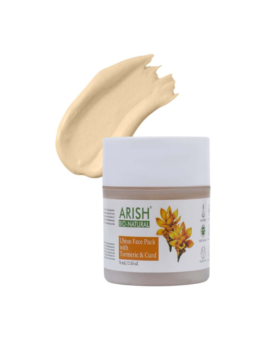ARISH BIO-NATURAL Ubtan Face Pack With Turmeric & Curd For Anti-Ageing - 75 ml