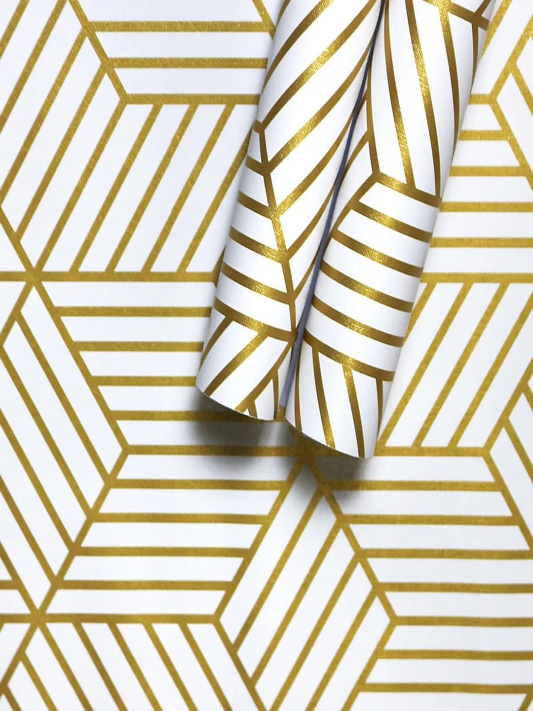 Aura White Striped Waterproof & Oil-Proof Self Adhesive Wallpaper