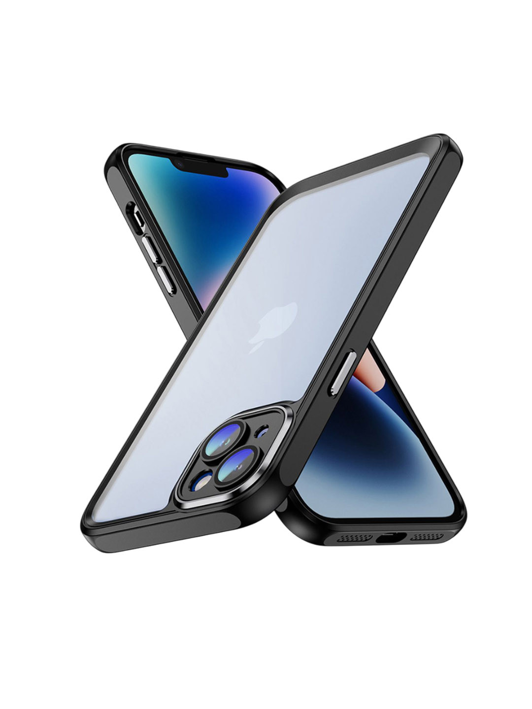 QRIOH iPhone 14 Black Hybrid Clear Case