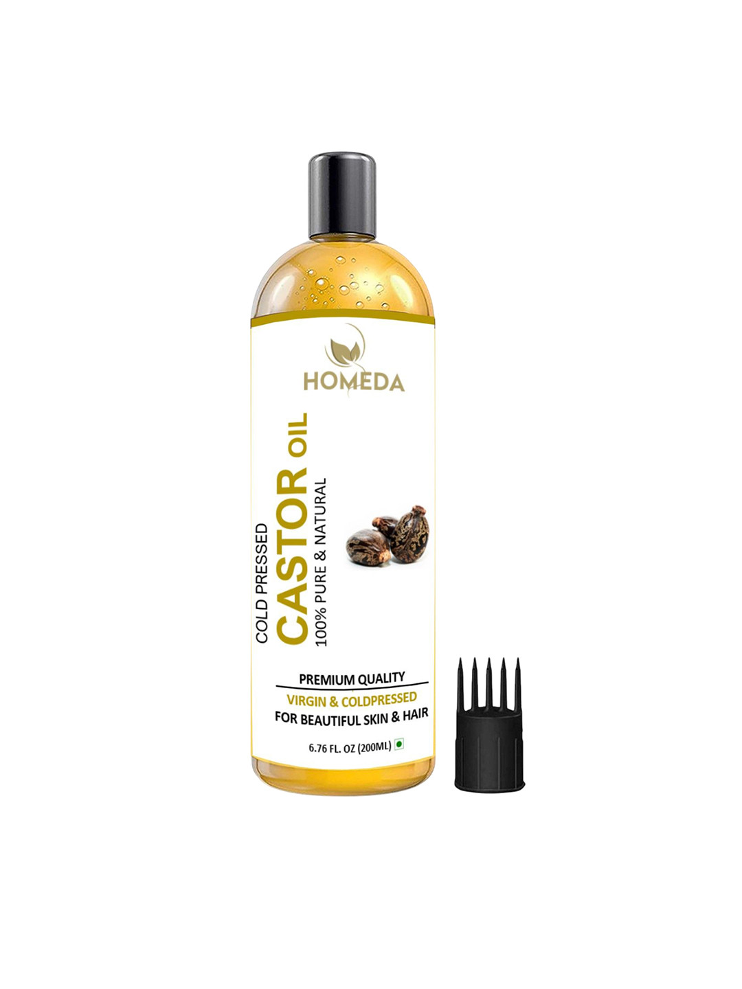 Homeda Cold Pressed Castor Oil For Hair Growth & Skin Care - 200 ml