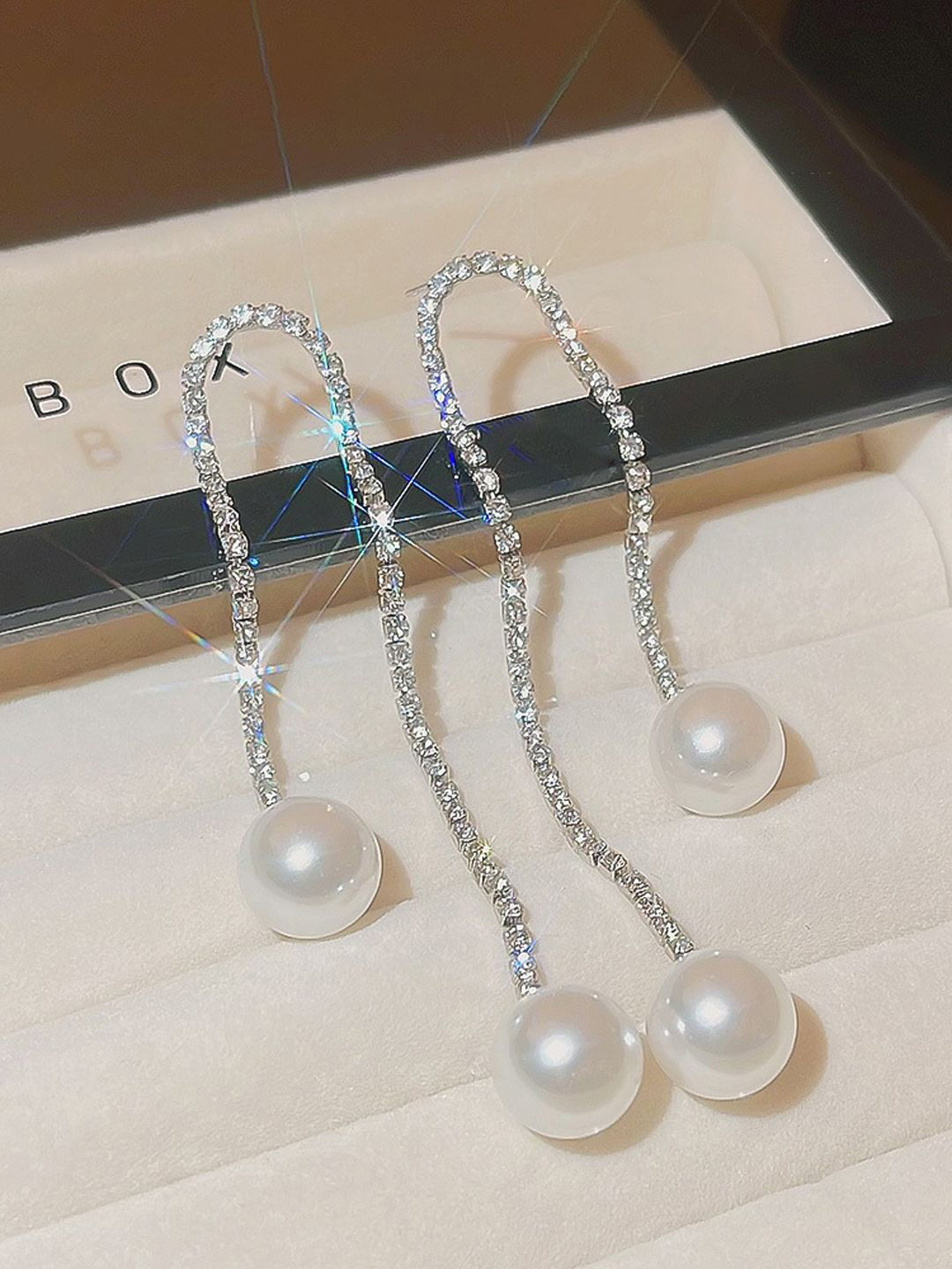 styledose Women Classic Crystal Danglers U-Shaped Rhinestone Drop Earrings