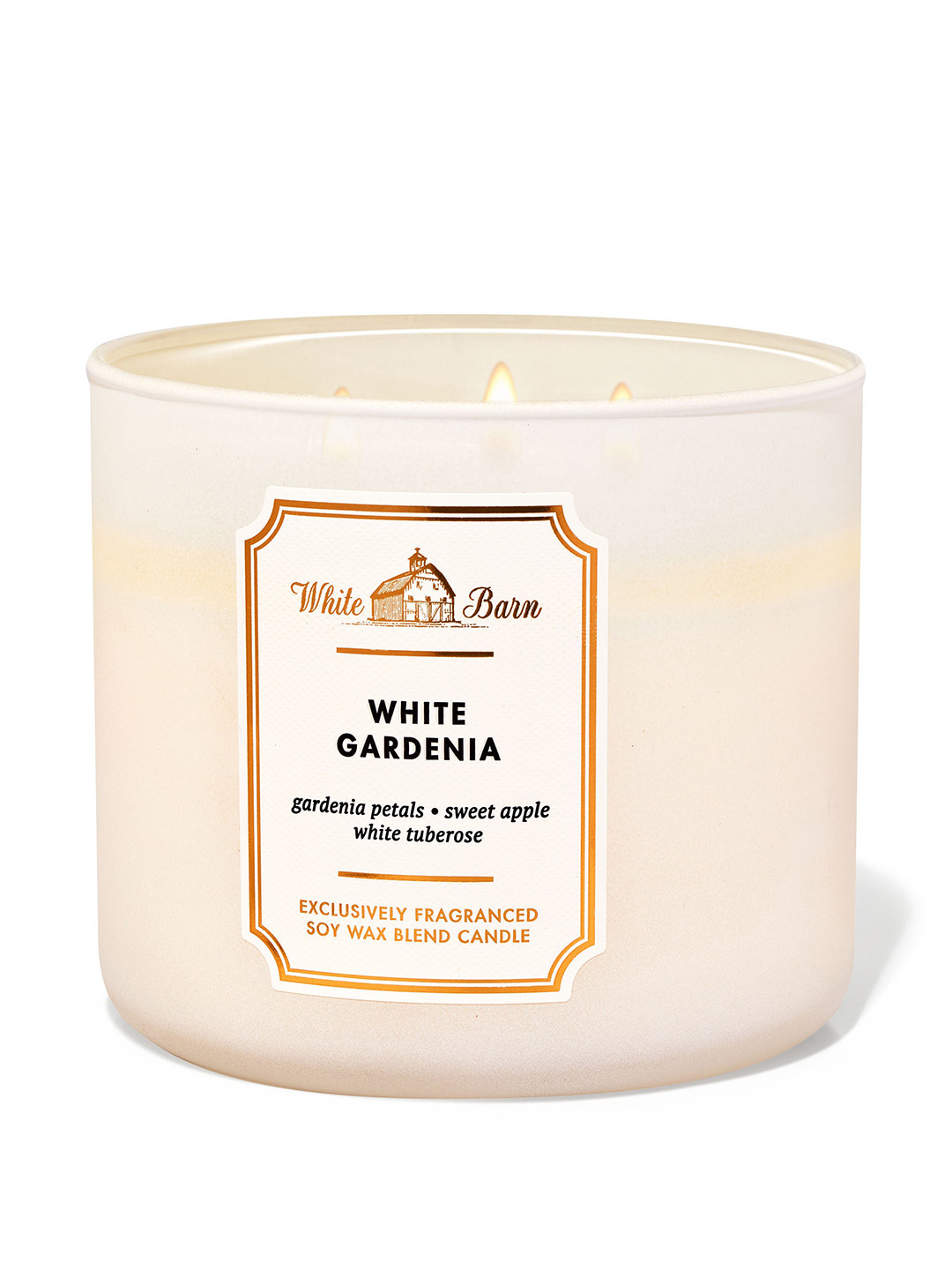 Bath & Body Works Gardenia 3 Wick White Gardenia Solid Geometric Regular Jar Candles