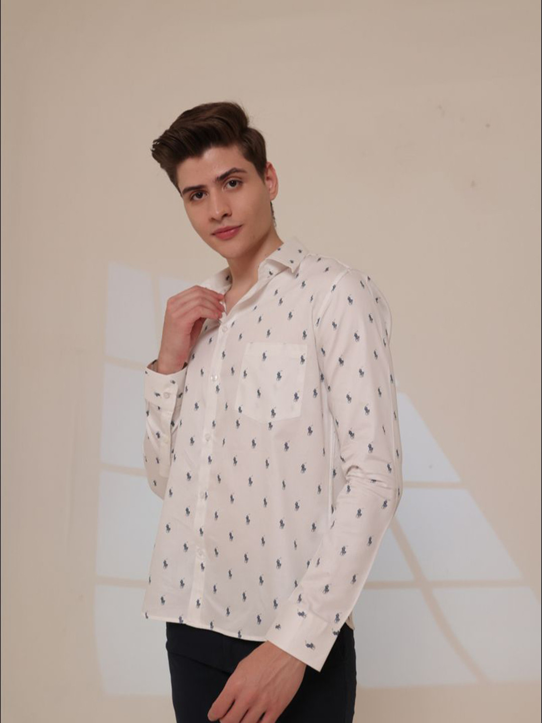 Style Matters Men Standard Animal Opaque Semiformal Shirt