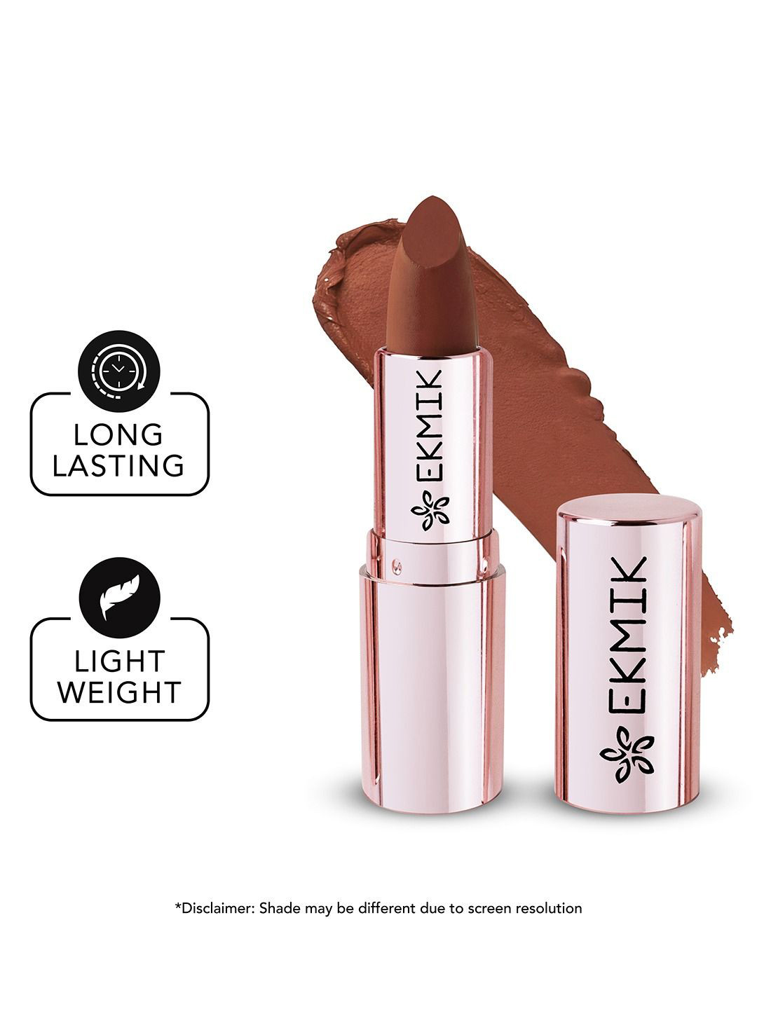 Ekmik Comfy Lips Creme Matte Long Lasting Lipstick With Vitamin E - Coco Brown