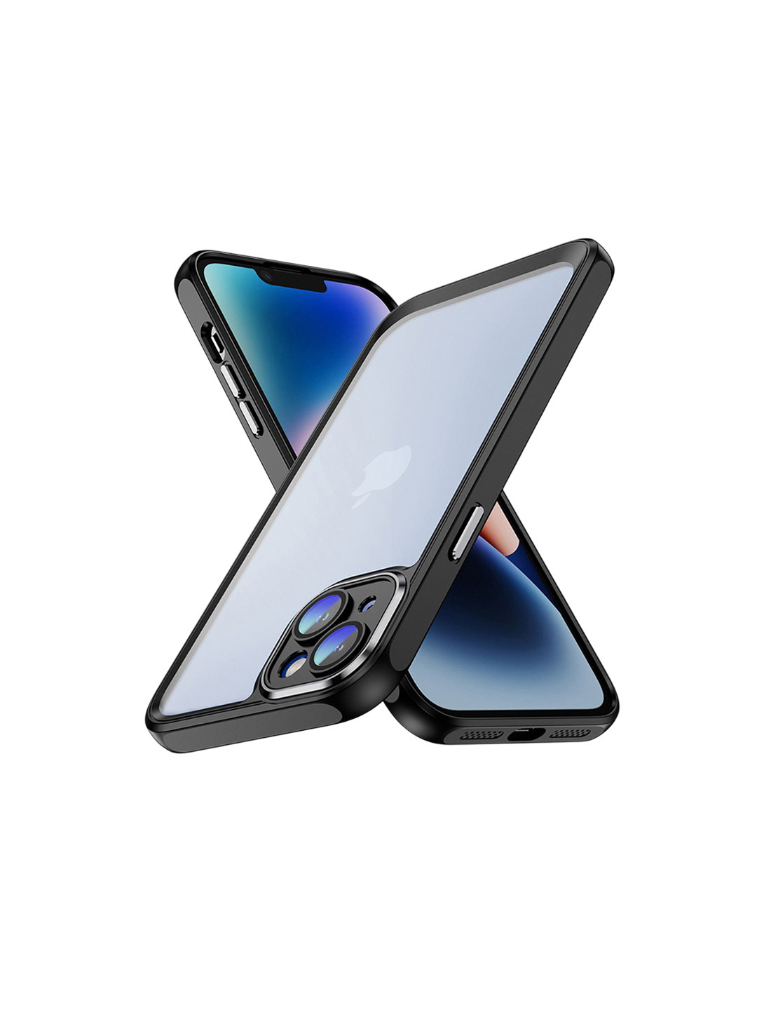 QRIOH iPhone 14 Plus Black Hybrid Clear Case