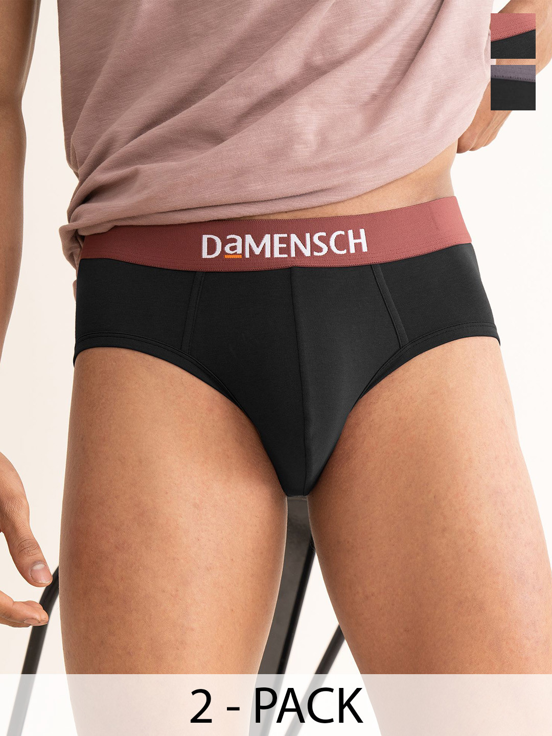 DAMENSCH Pack Of 2 Low Rise Anti Odor Stretchable Basic Briefs BR1089-MX2328