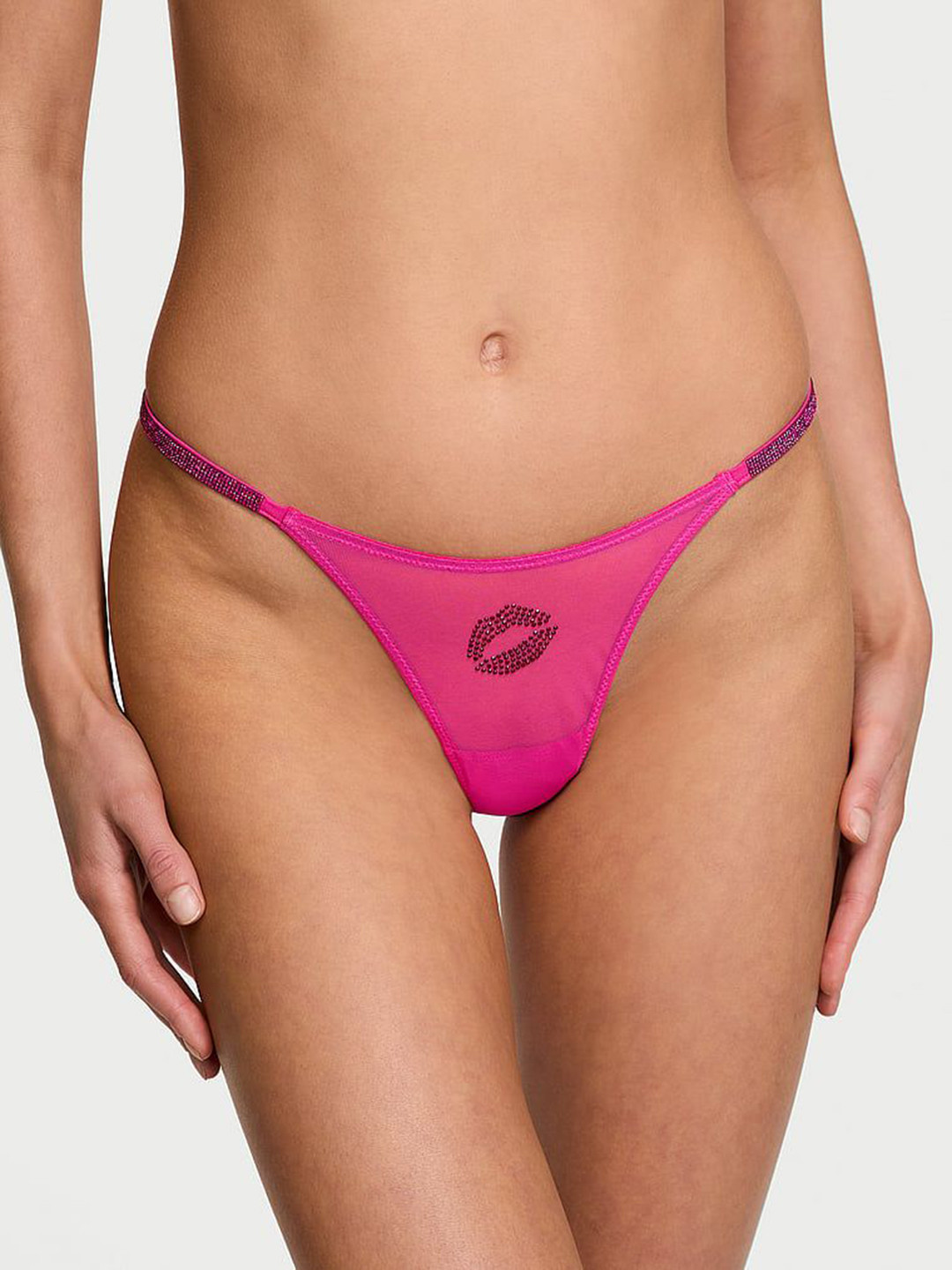 Victoria's Secret Very Sexy Flirty Mesh Shine Strap Thong Brief 1125888475HW
