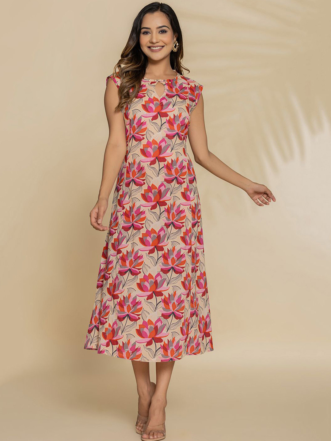 Eco Clothing Floral Print A-Line Maxi Dress