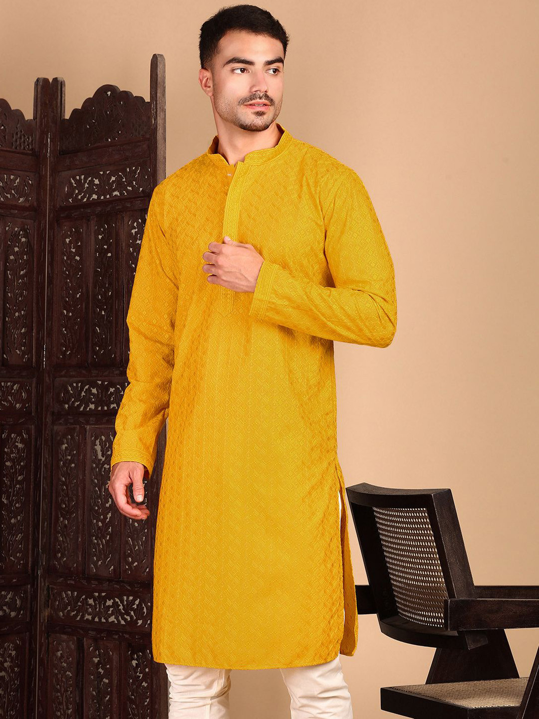 House of Pataudi Chikankari Staright Kurta