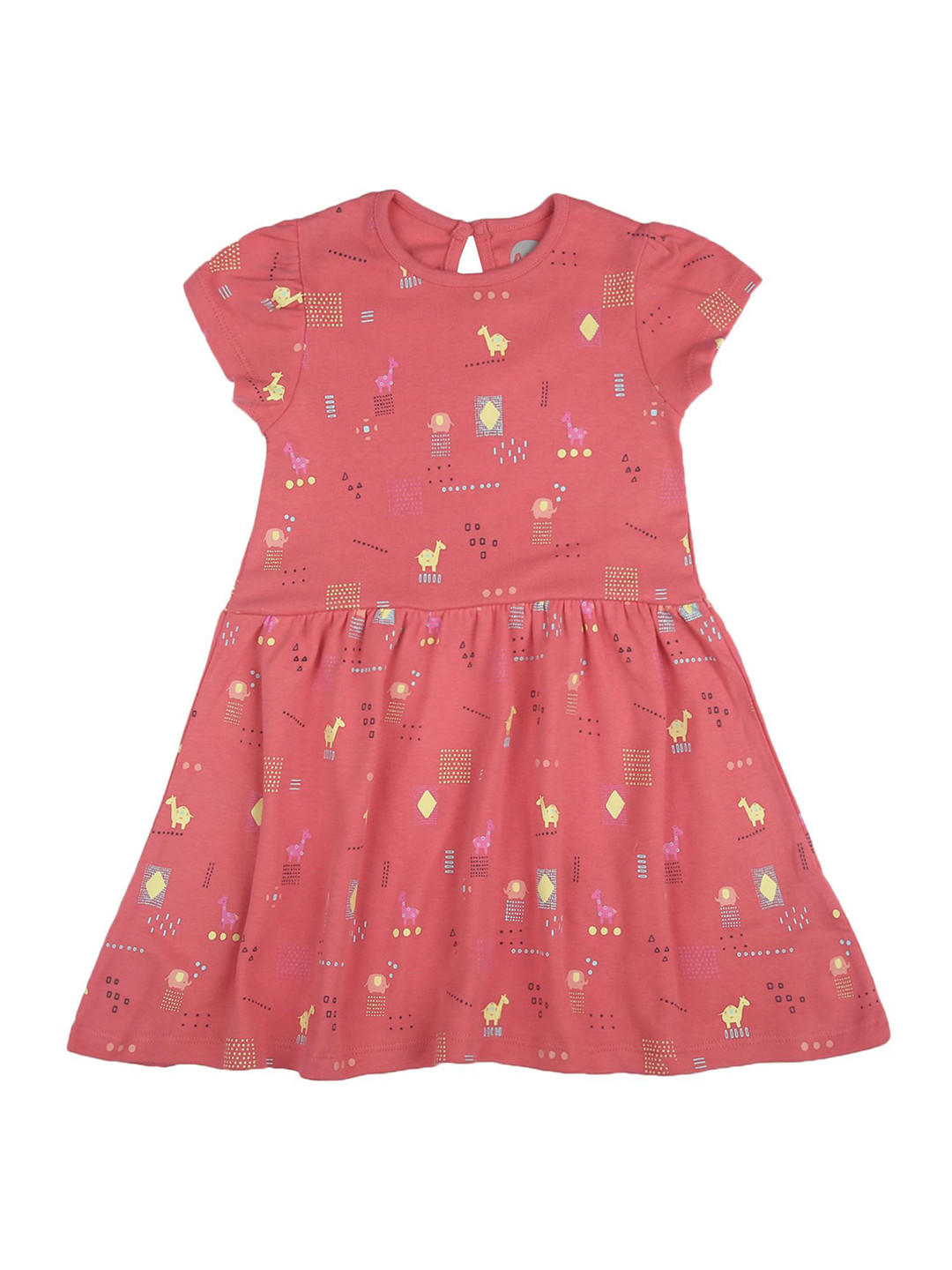 mothercare Animal Printed Fit & Flare Cotton Dress