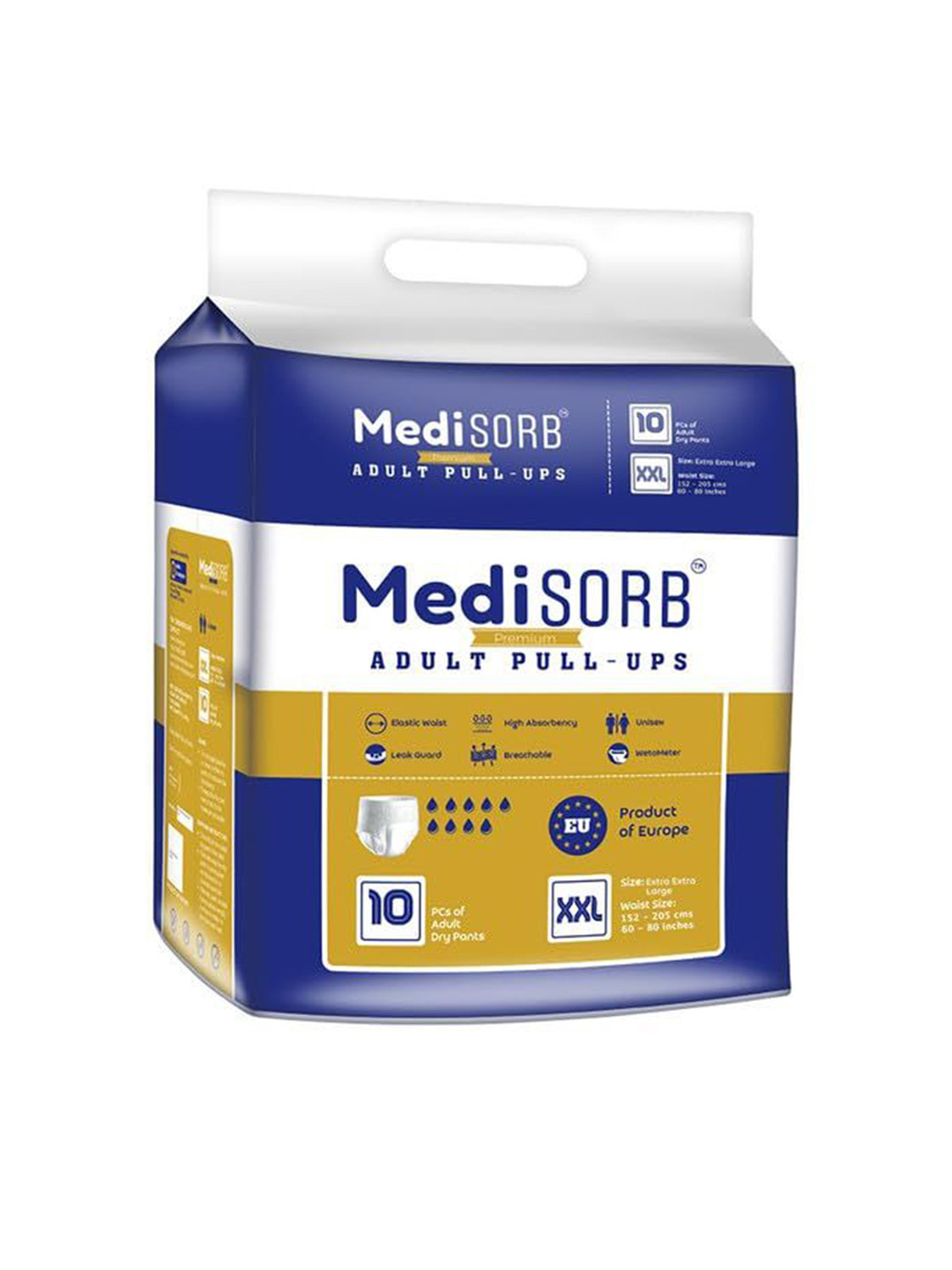 Medisorb Unisex Adult Pull Ups Diaper Pants - 2XL 10Pcs