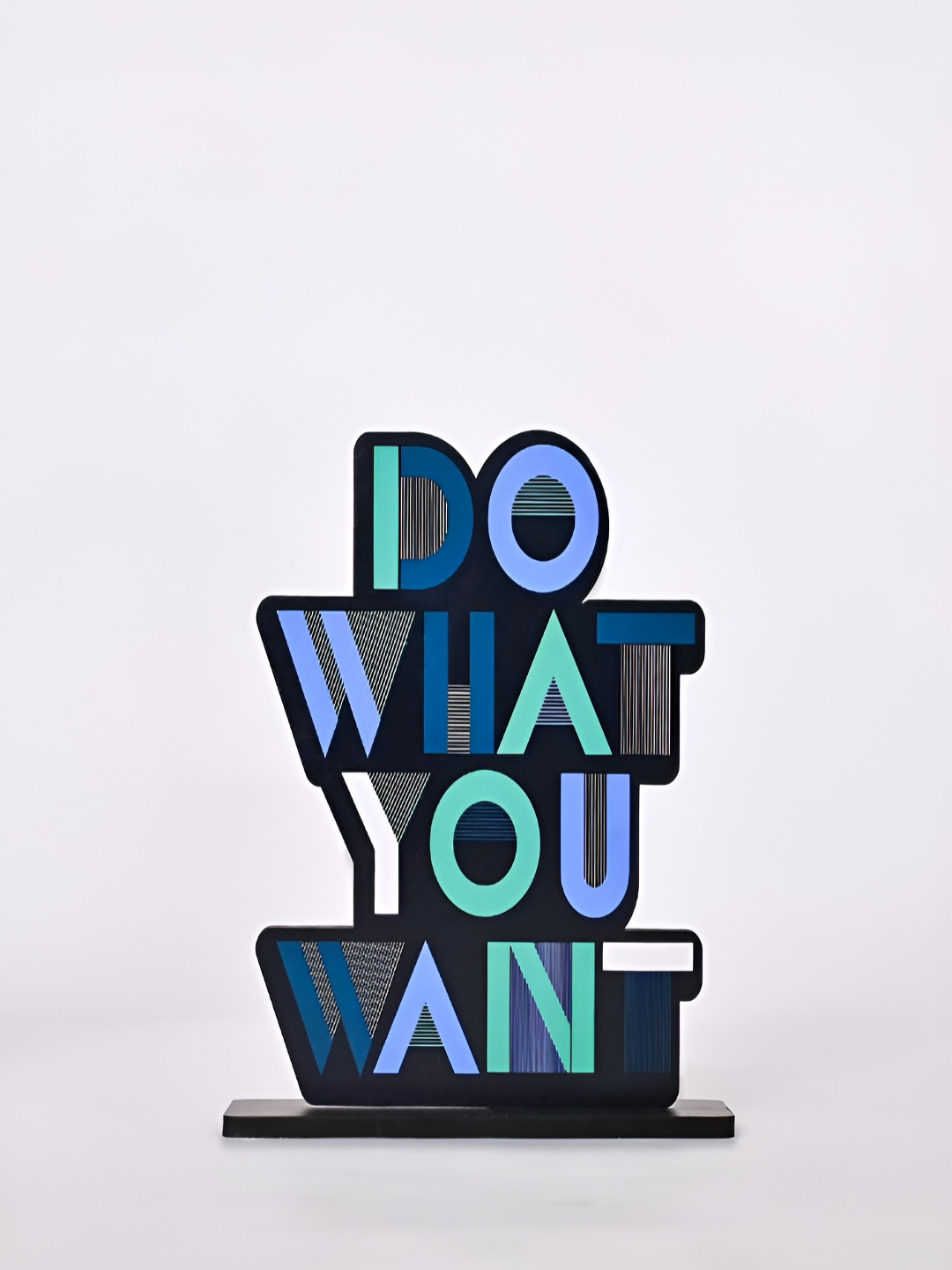 Phirki Studio Do What You Want Blue Wood Natural Living Room Small Showpiece - 7.1 Inches