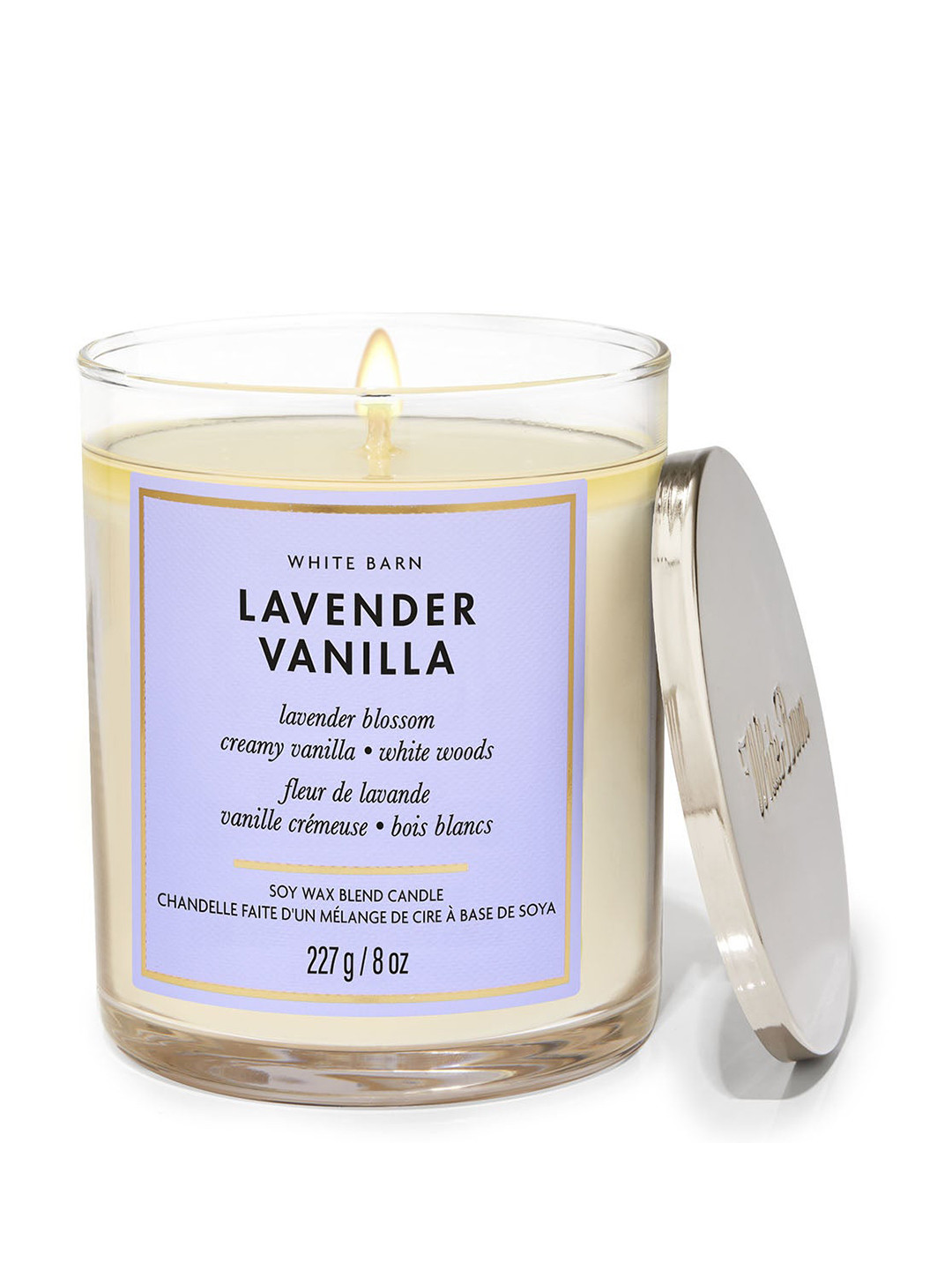 Bath & Body Works Scented 1 Wick Lavender and Vanilla Solid Geometric Regular Jar Candles