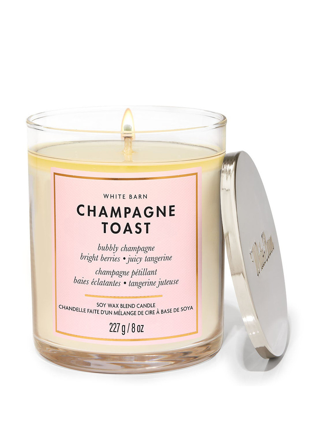 Bath & Body Works Champagne Toast Scented 1 Wick Solid Geometric Regular Jar Candles