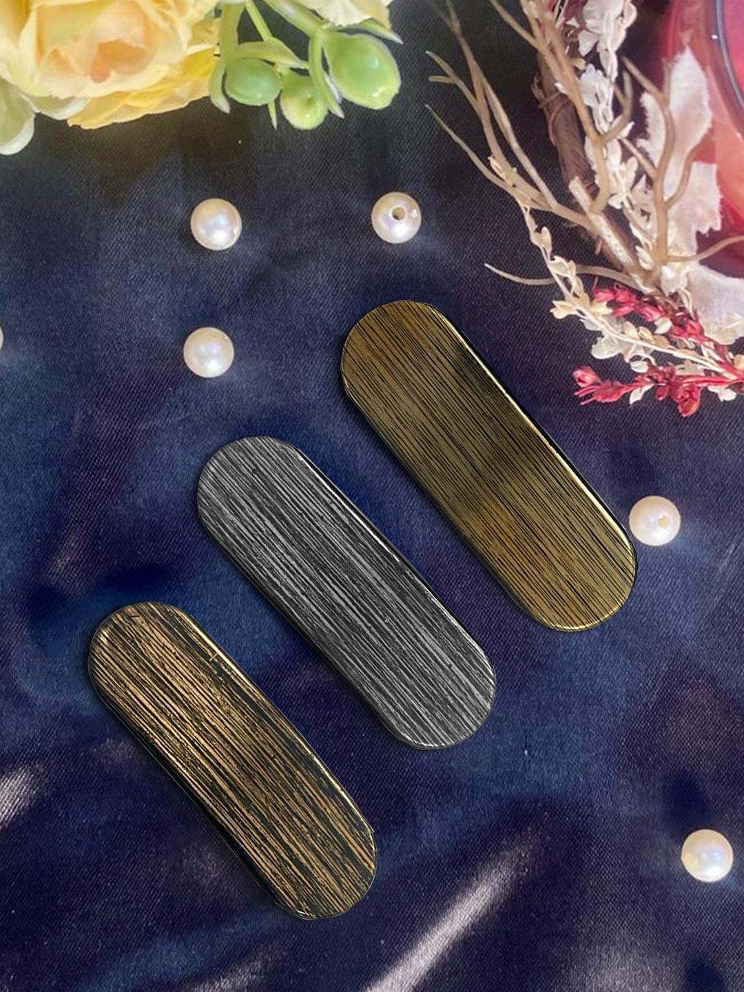 LYKAA Set of 3 Stylish Metallic Tic Tac Color may vary