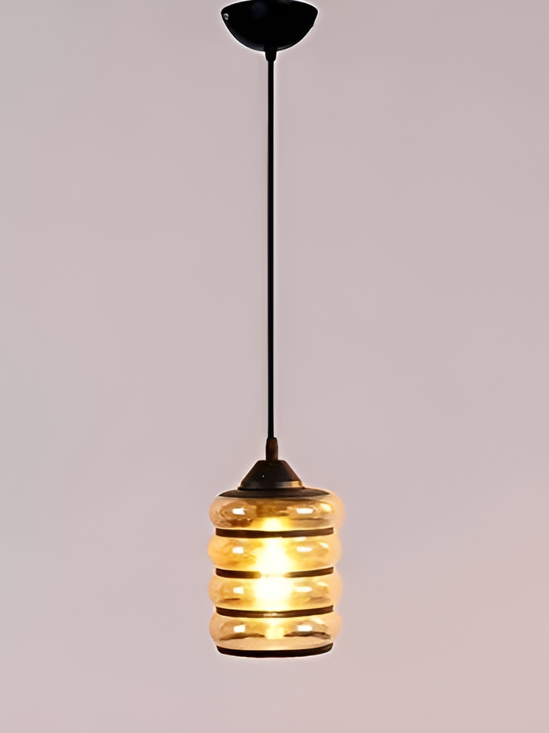 GAUVIK Black Textured Glass Ceiling Lamp
