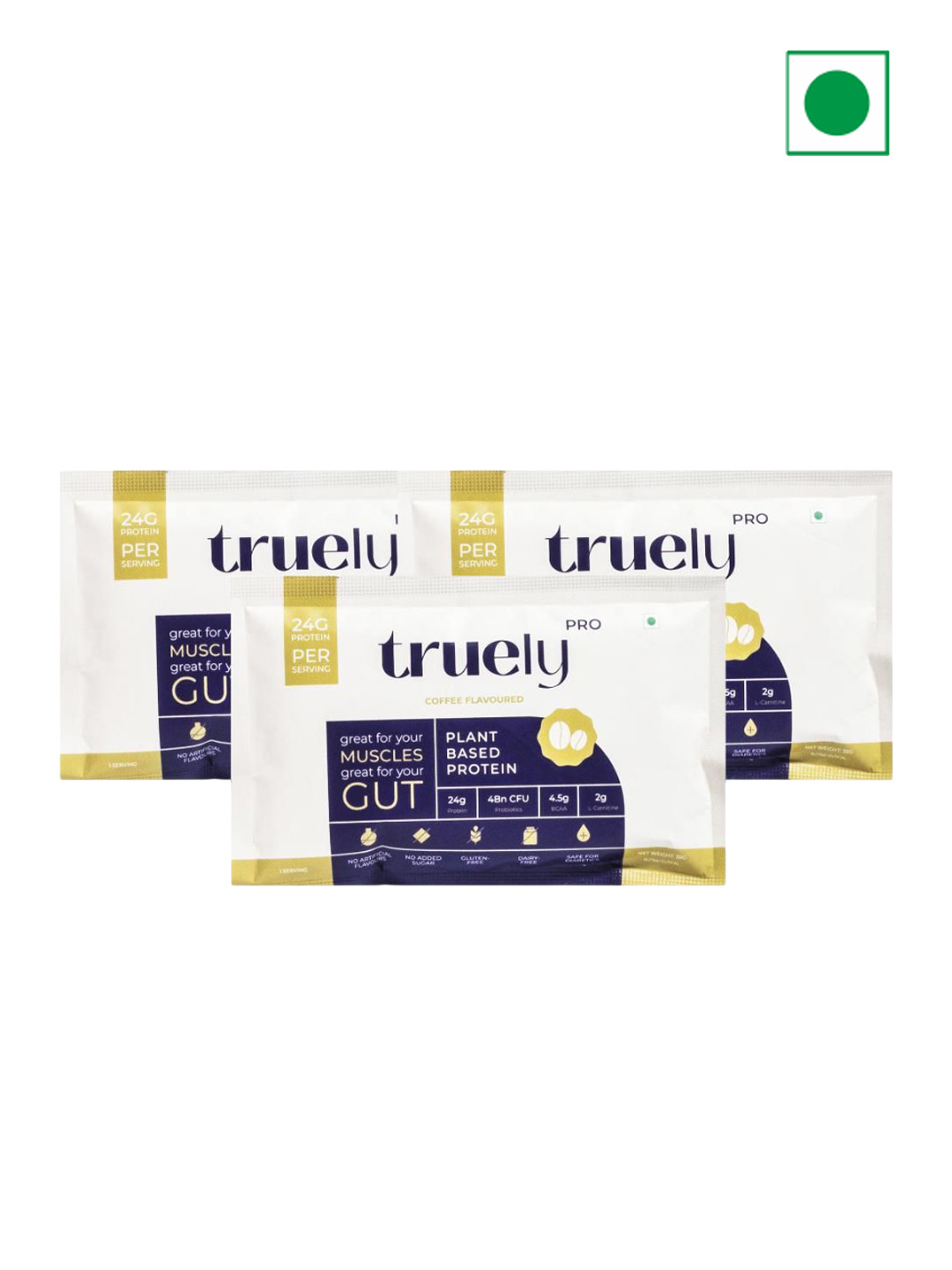 Truely Health Set Of 3 Plant Based Protein - 35 g Each - Coffee Flavored