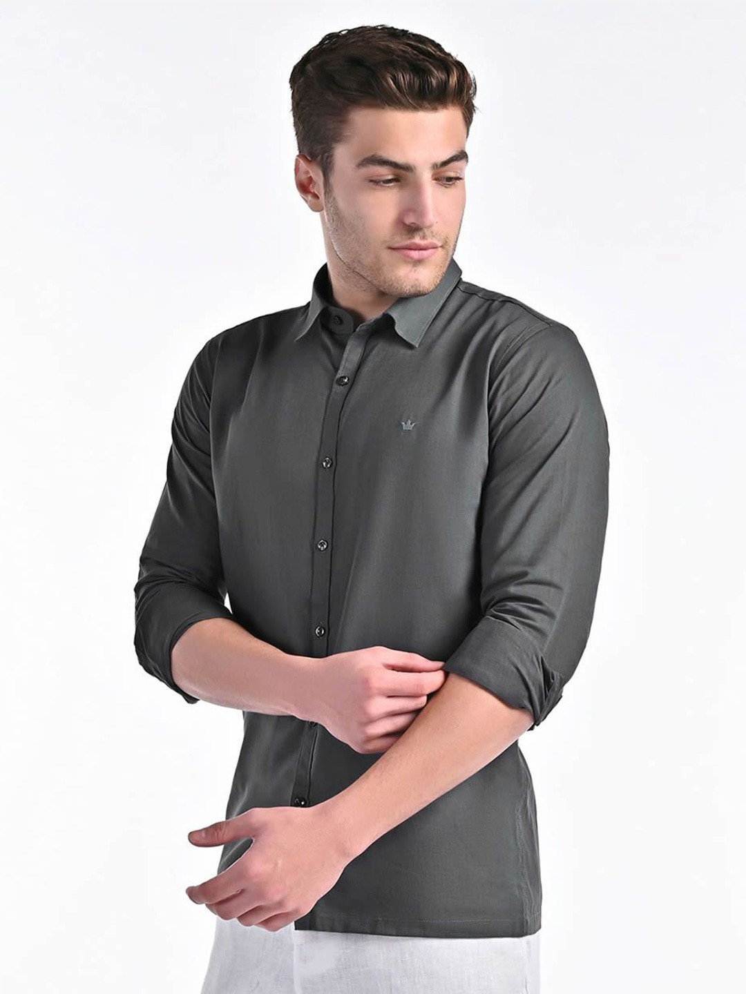 VELLURE Conquest Men Linen Blend Full Sleeve Shirt