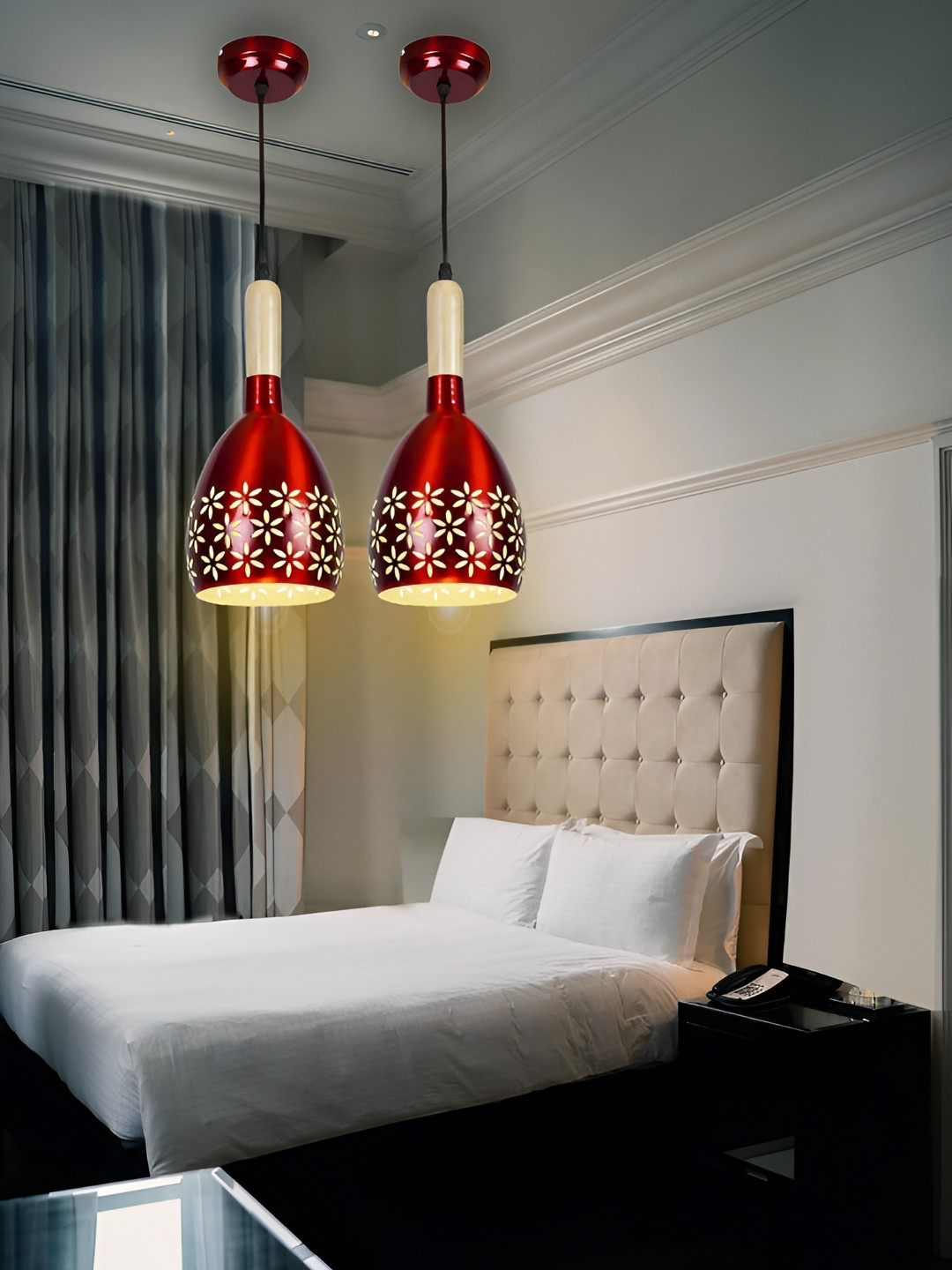 GAUVIK Maroon Aluminium Ceiling Lamp