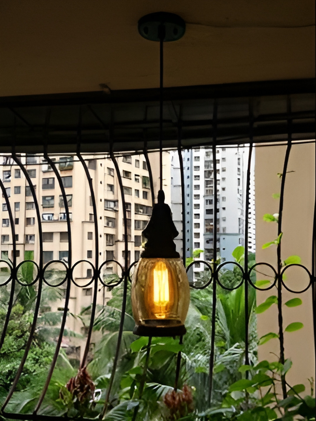 GAUVIK Yellow & Black Glass Contemporary Ceiling Lamp