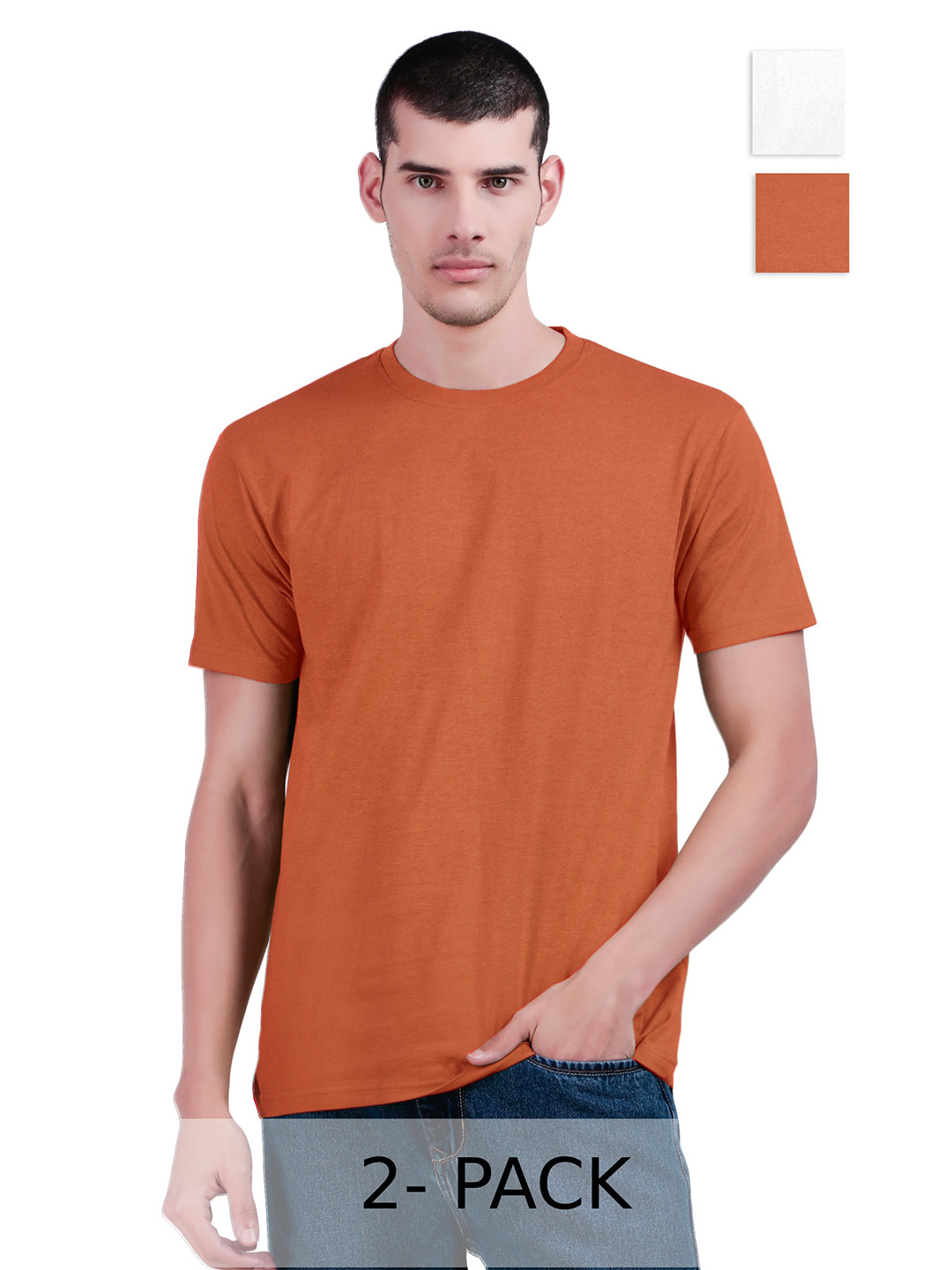 inner element Pack Of 2 Pure Cotton Round Neck Abzorb T-shirts