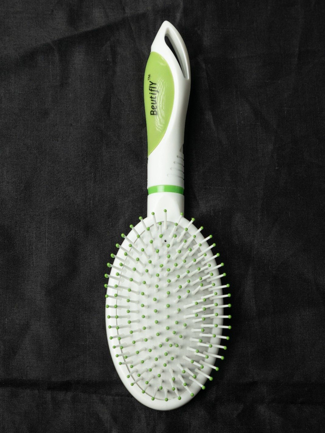 Beutifly Round Paddle Cushion Hairbrush - Green