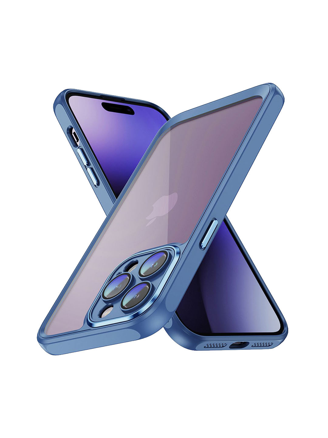 QRIOH iPhone 14 Pro Max Blue Hybrid Clear Case