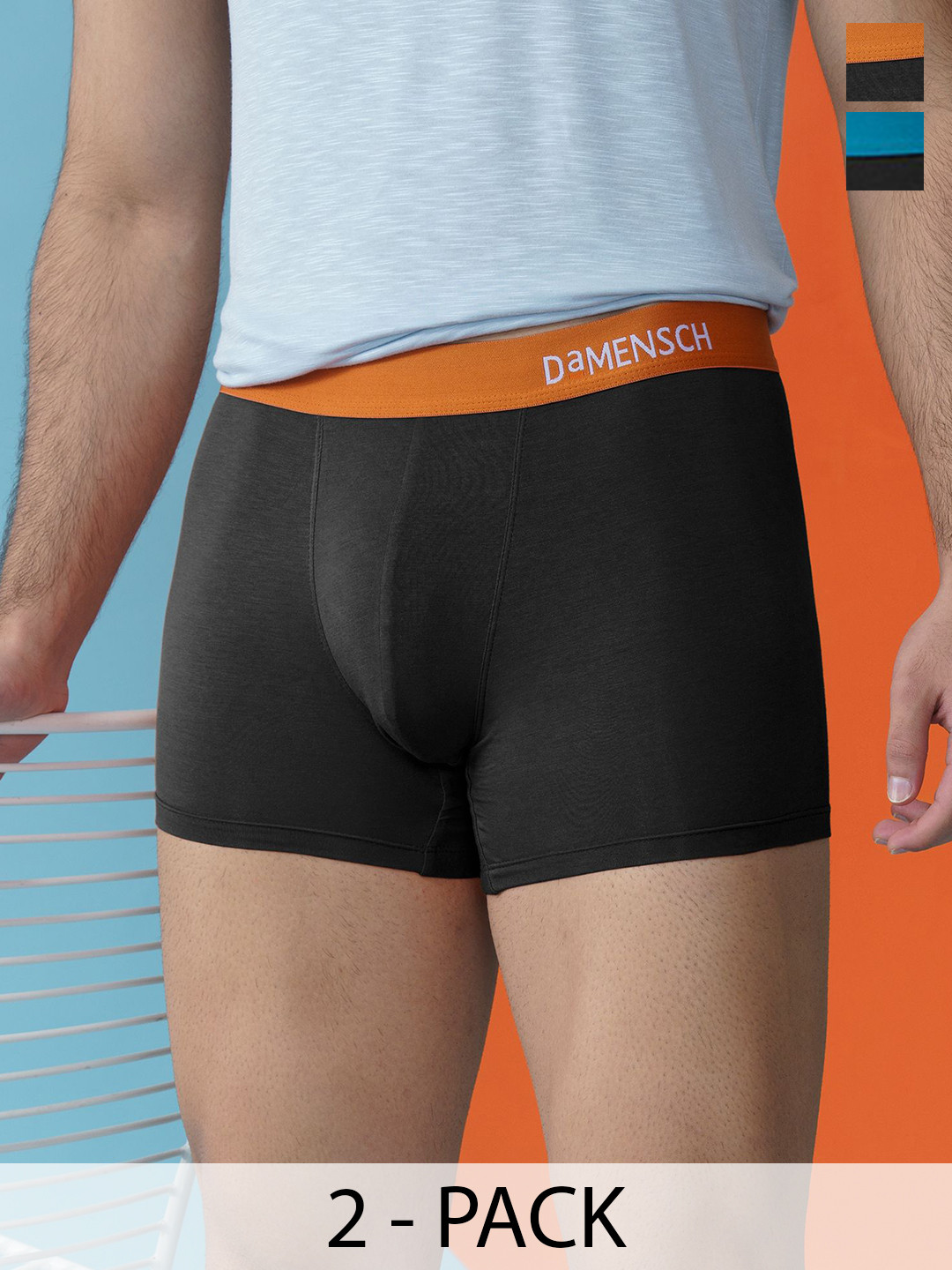 DAMENSCH Pack Of 2 Odour-Cancelling Supima Trunks TK1090-MX2334
