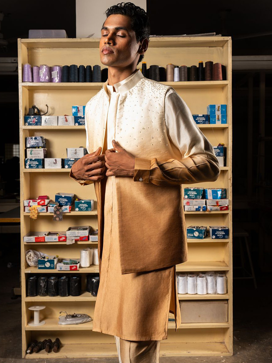 Project Bandi Yaara Embellished Satin Nehru Jacket