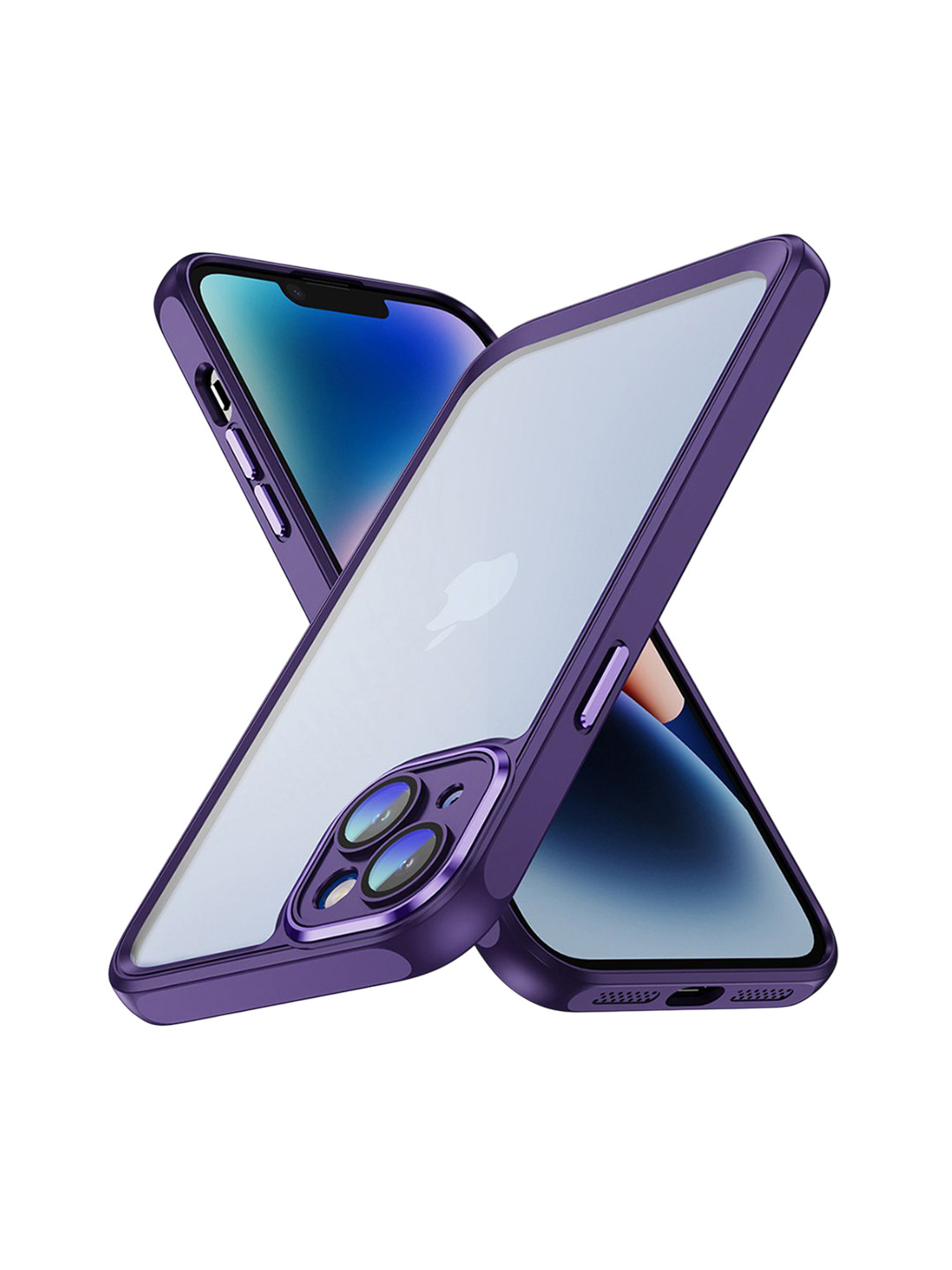 QRIOH iPhone 15 Deep Purple Hybrid Clear Case