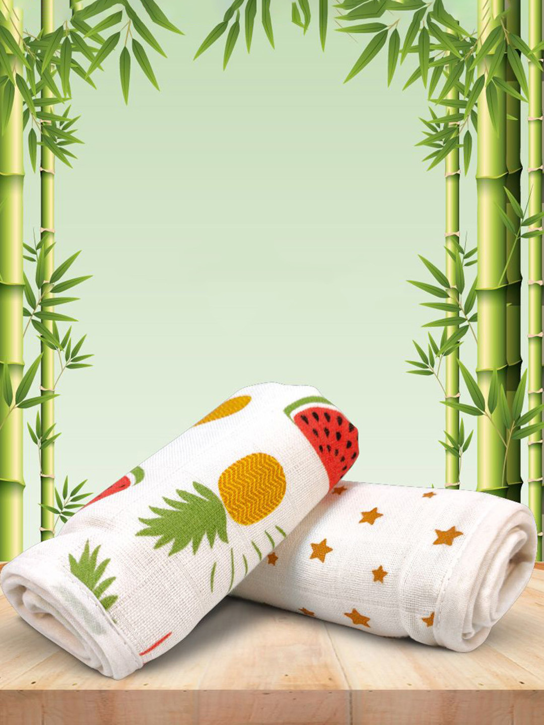 Nuluv Infants Pack Of 2 Printed Burp Cloth