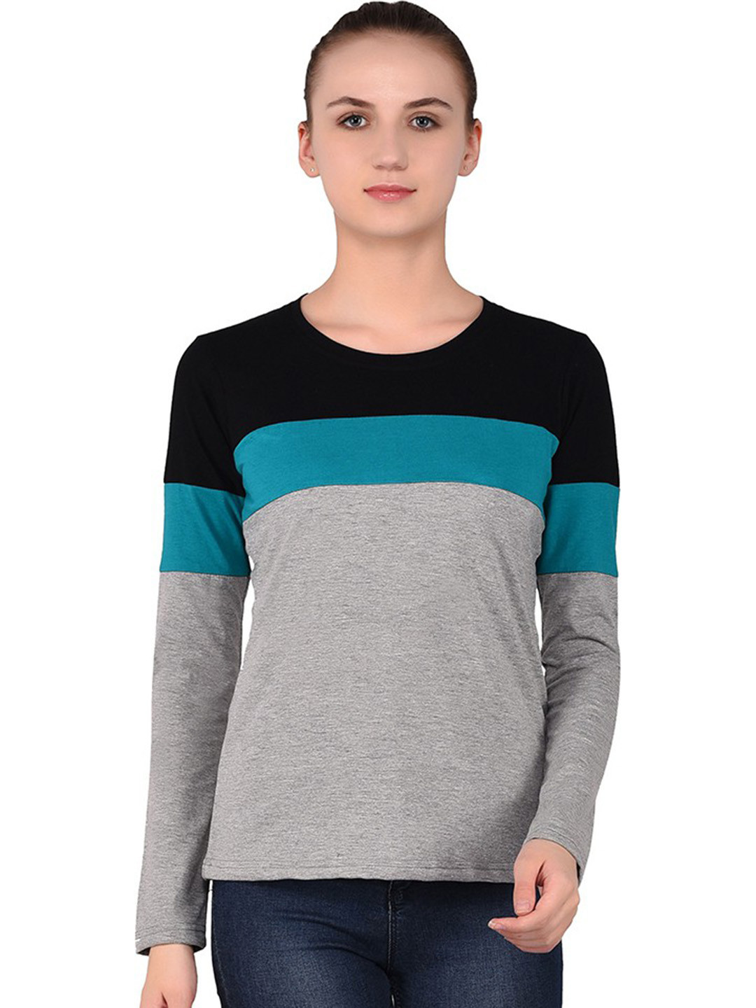 BEYOU FASHION Women Colourblocked Regular Fit T-shirt