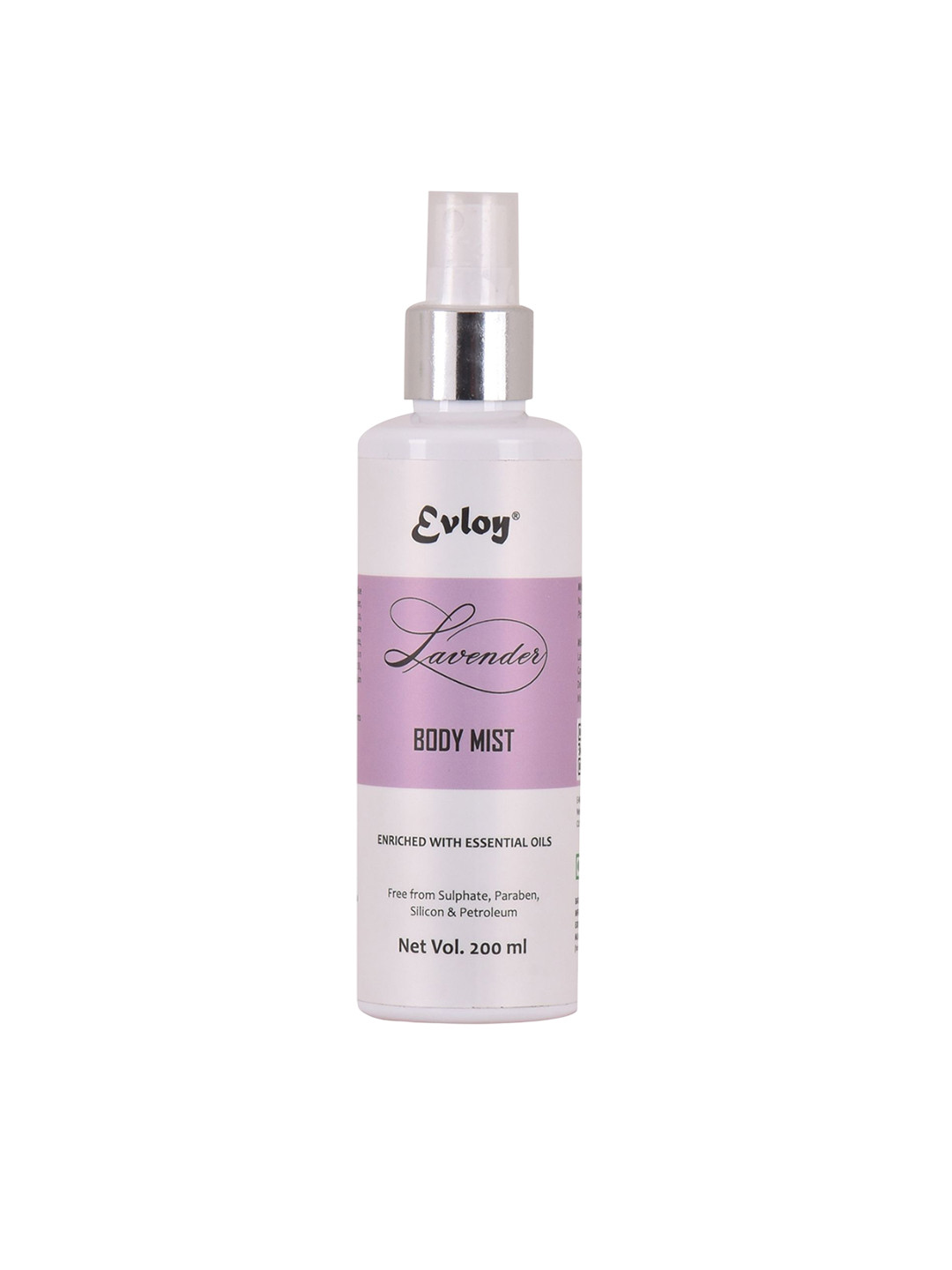 EVLOY Lavender Body Mist Enriched With Essential Oils - 200 ml