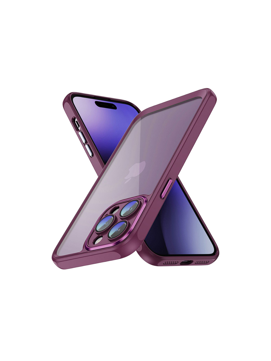 QRIOH iPhone 15 Pro Max Rose Red Hybrid Clear Case